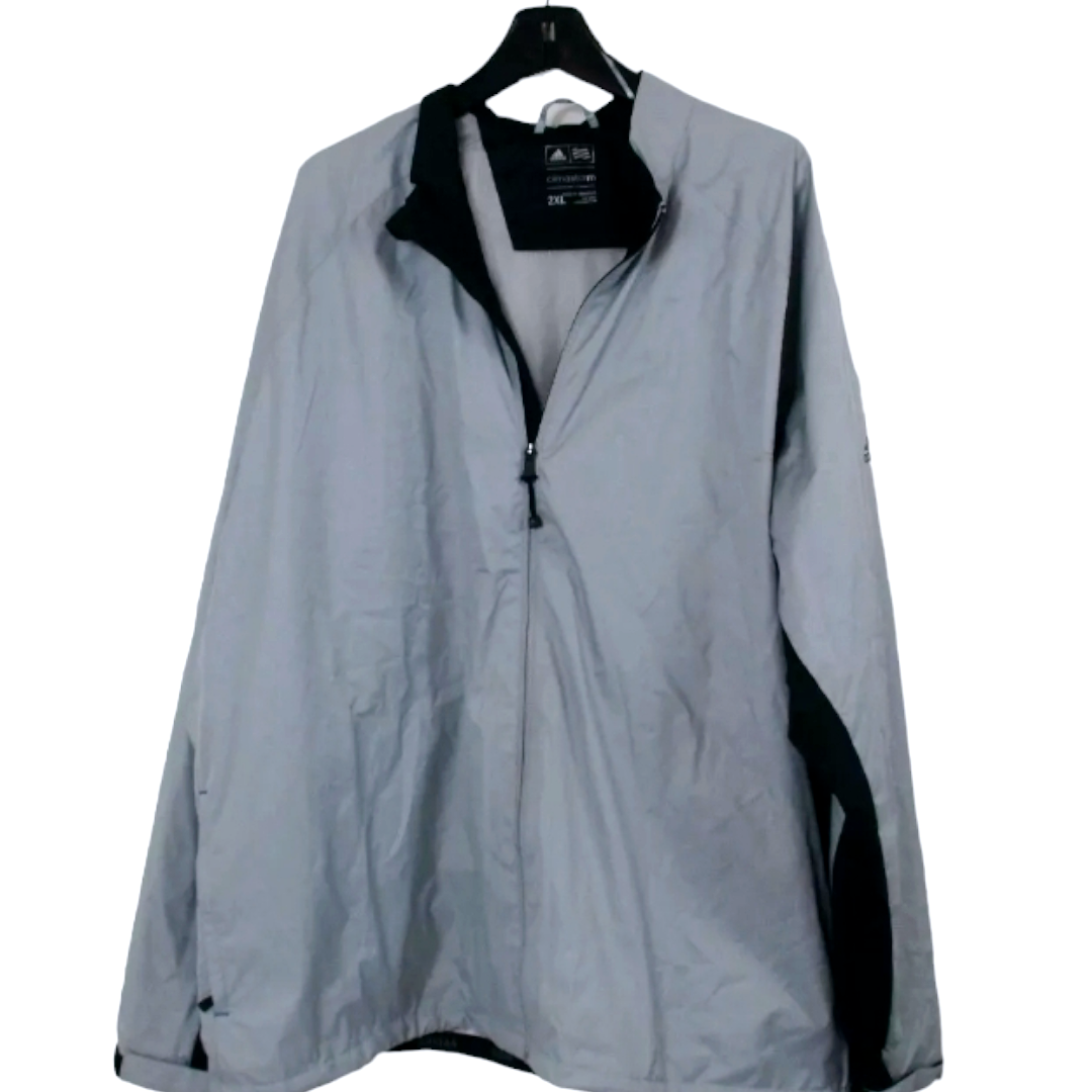 Adidas Climastorm *Grey Men's Windbreaker Golfer Adult Jacket (size 2XL)