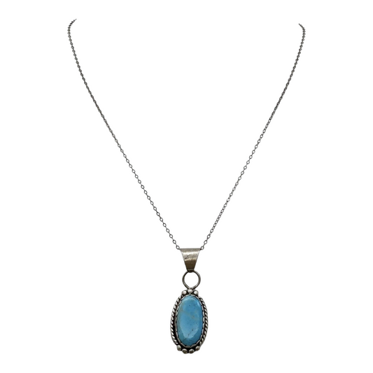 Beautiful *Sterling Silver & Turquoise 10.5" Necklace