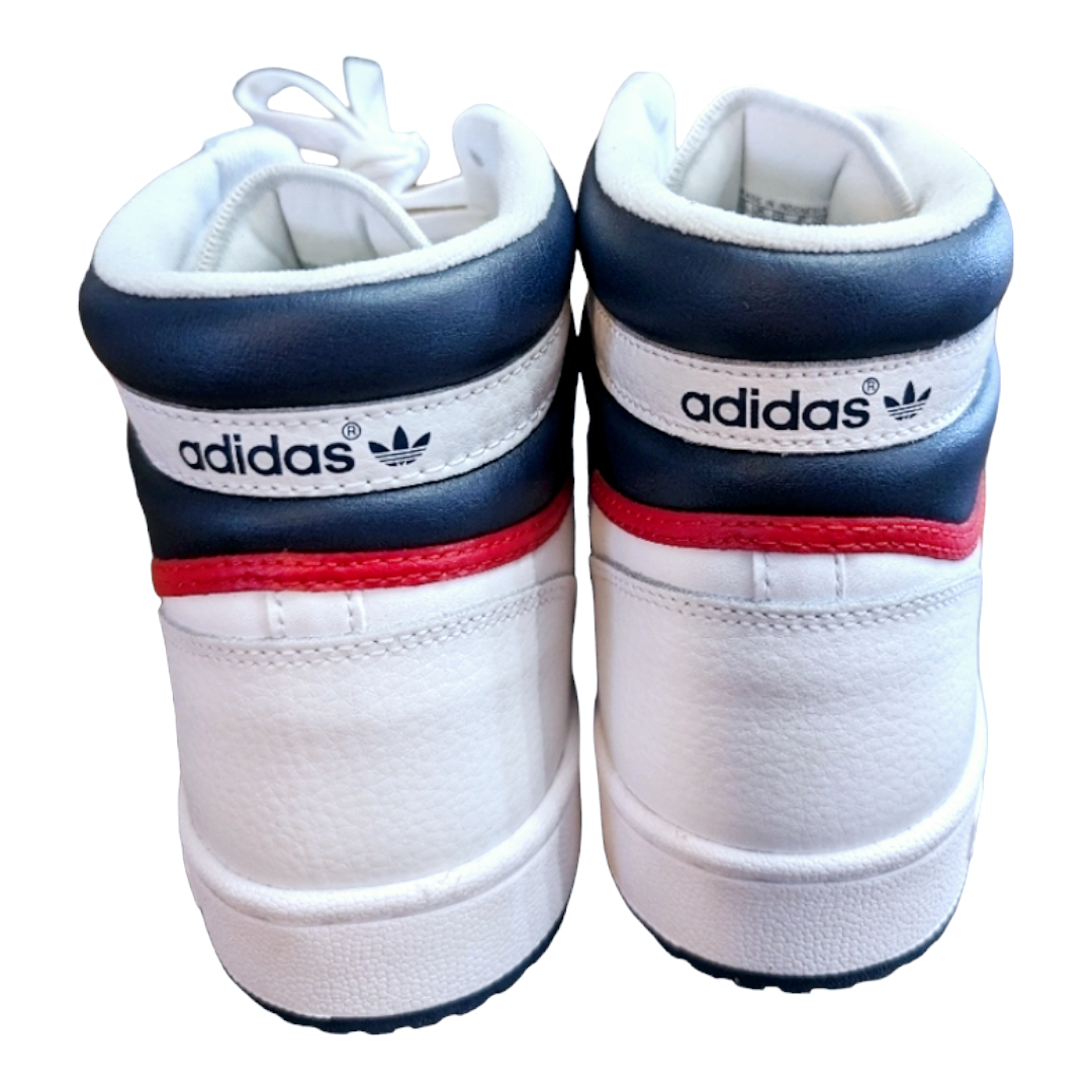 NWT *Men's Adidas Top Ten Basketball Shoes (Color is: White, Navy Blue) Size 8.5