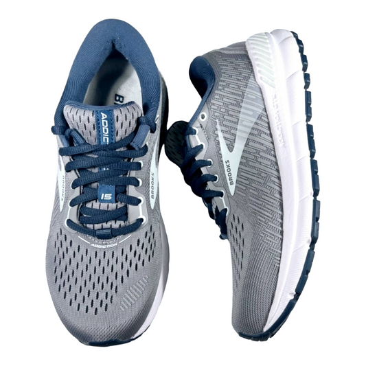 Brooks Addiction GTS-15 Women's Shoes (Gray, Navy, Aqua) Size 10 [wide D]