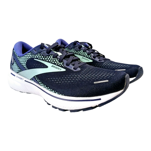 Brooks Ghost 14 Women's Shoes (Color is: Black, Blue, Yucca)  Size 10.5 [wide D]