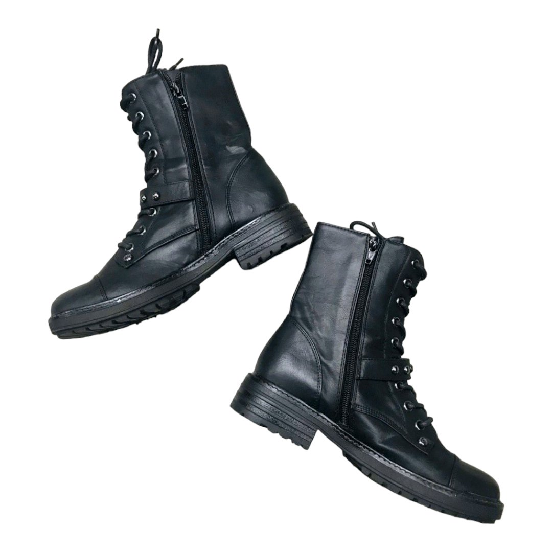 Guess Geslina *Women's Studded Black Lace-up Combat Boots (Size 10)