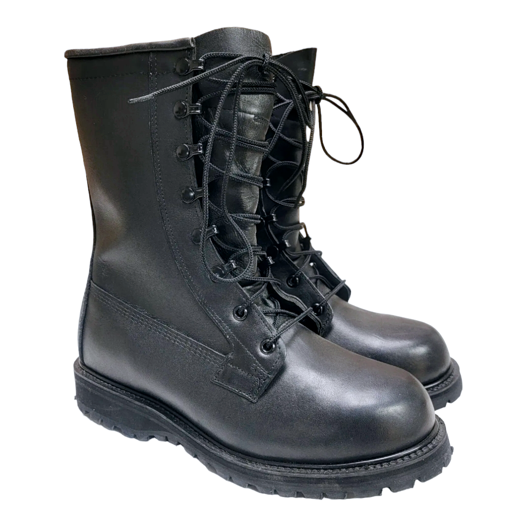 Vibram Men's Black Leather Lace-Up Vtg Combat Military 2-97 Insulated Boots (Sz 10)