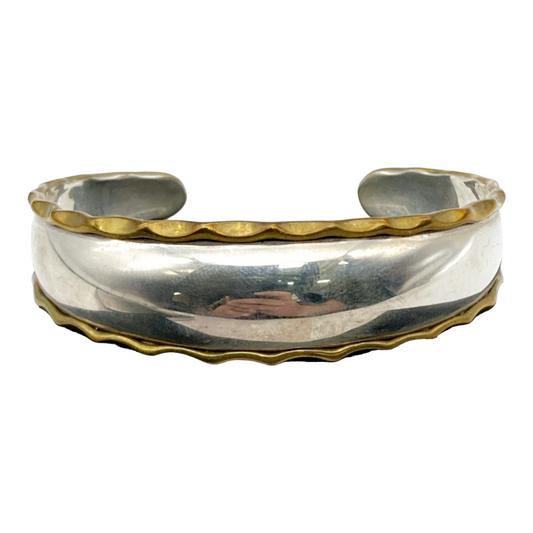 Beautiful *Sterling Silver .925 & Brass Bracelet Cuff (Mexico CII)