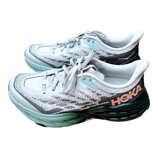 Men's HOKA: Speedboat 5 Trail Running Shoes (10B) Color: Harbor Mist/Spruce