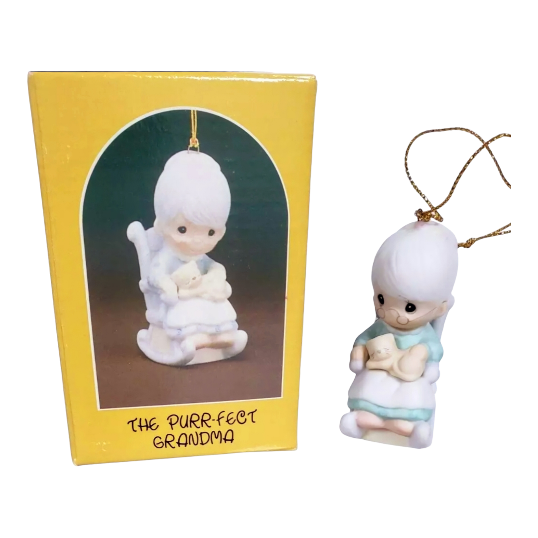 NIB *Precious Moments Ornament: #E-0516 "The Purr-fect GRANDMA" 1983