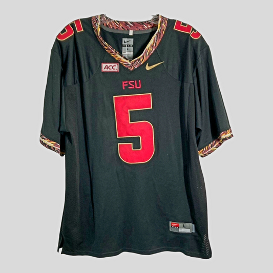 Florida State Seminoles (FSU) Jameis Winston #5 Black Men Stitch Jeresy Lg.