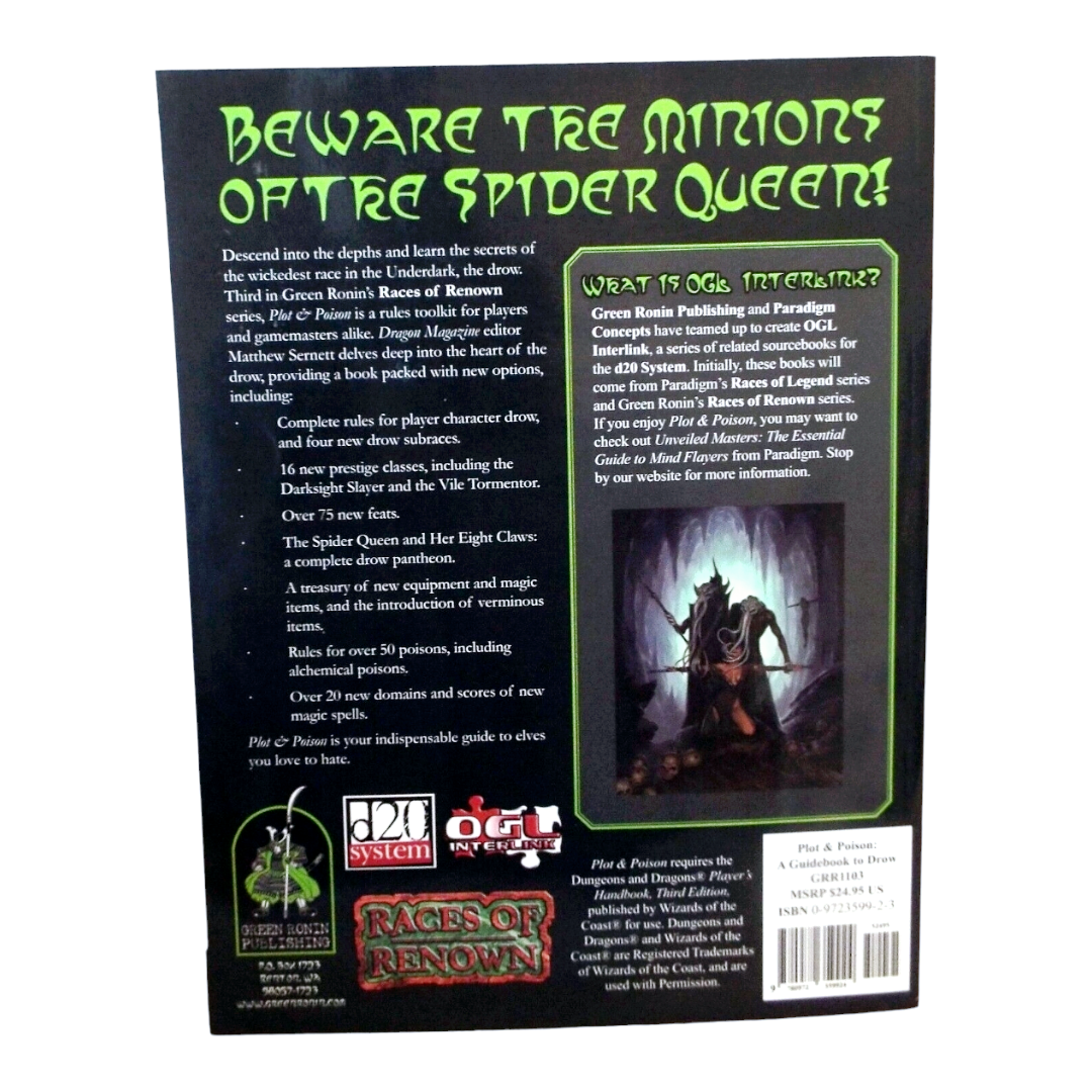 Plot & Poison: A Guidebook to Drow by Matthew Sernett (2005,Game)