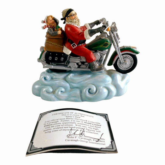 Harley-Davidson Ltd. Ed. Figurine "Santa's Sled" Music Box #1599 (1988)