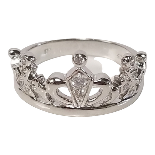 Beautiful *Sterling Silver (.925) & Cubic Zirconia Crown Ring (Size 6.5)