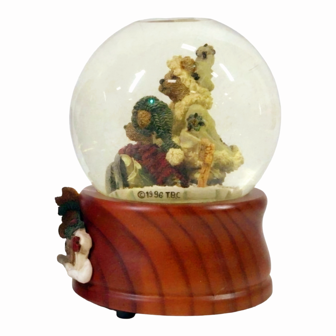 Boyds Musical Globe "Skaters Waltz" Simone & Bailey...Helping Hands