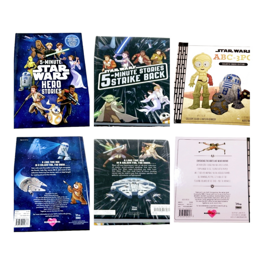 Three *Star Wars 5-Minute Stories (Strike Back, Hero Stories, ABC-3PO) HC Books