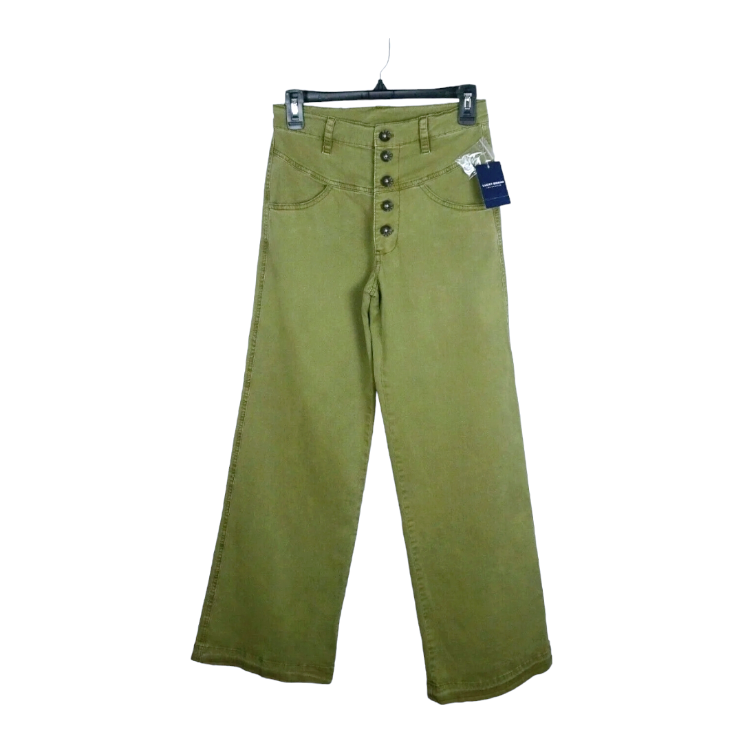 NWT *Lucky Brand Utility Jeans Pants Wide-Leg Button-Fly Olive Green (30)