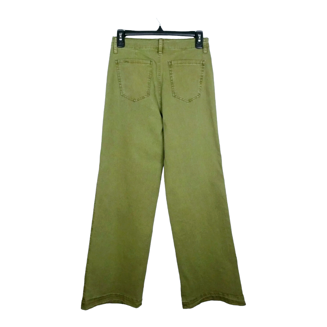 NWT *Lucky Brand Utility Jeans Pants Wide-Leg Button-Fly Olive Green (30)