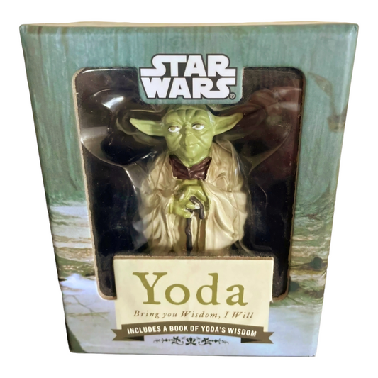 NIB *Star Wars: YODA Bring You Wisdom, I Will Statue Figurine With Book (2010)