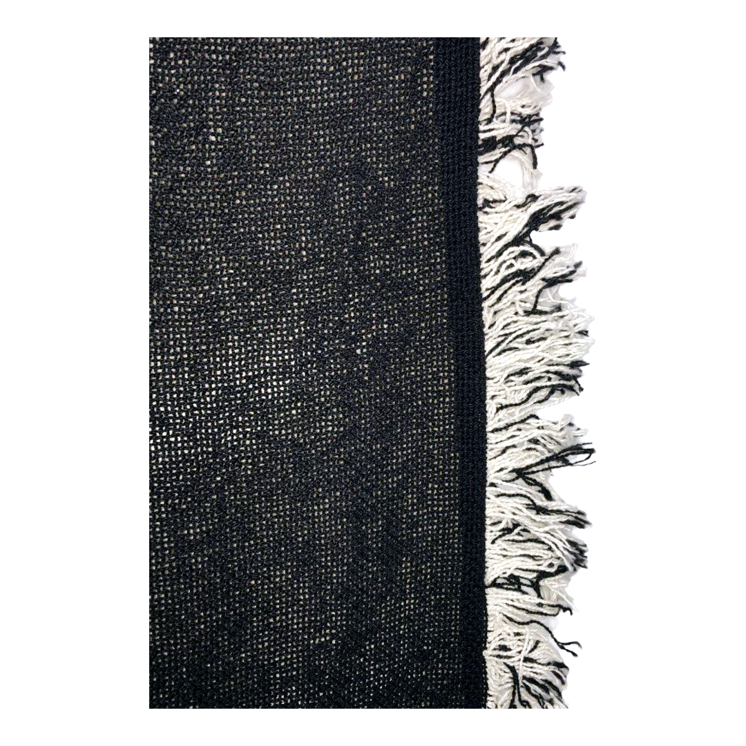 Black & White "Imagine" Cotten Jacquard Blanket Reversible (69"×49") NEW