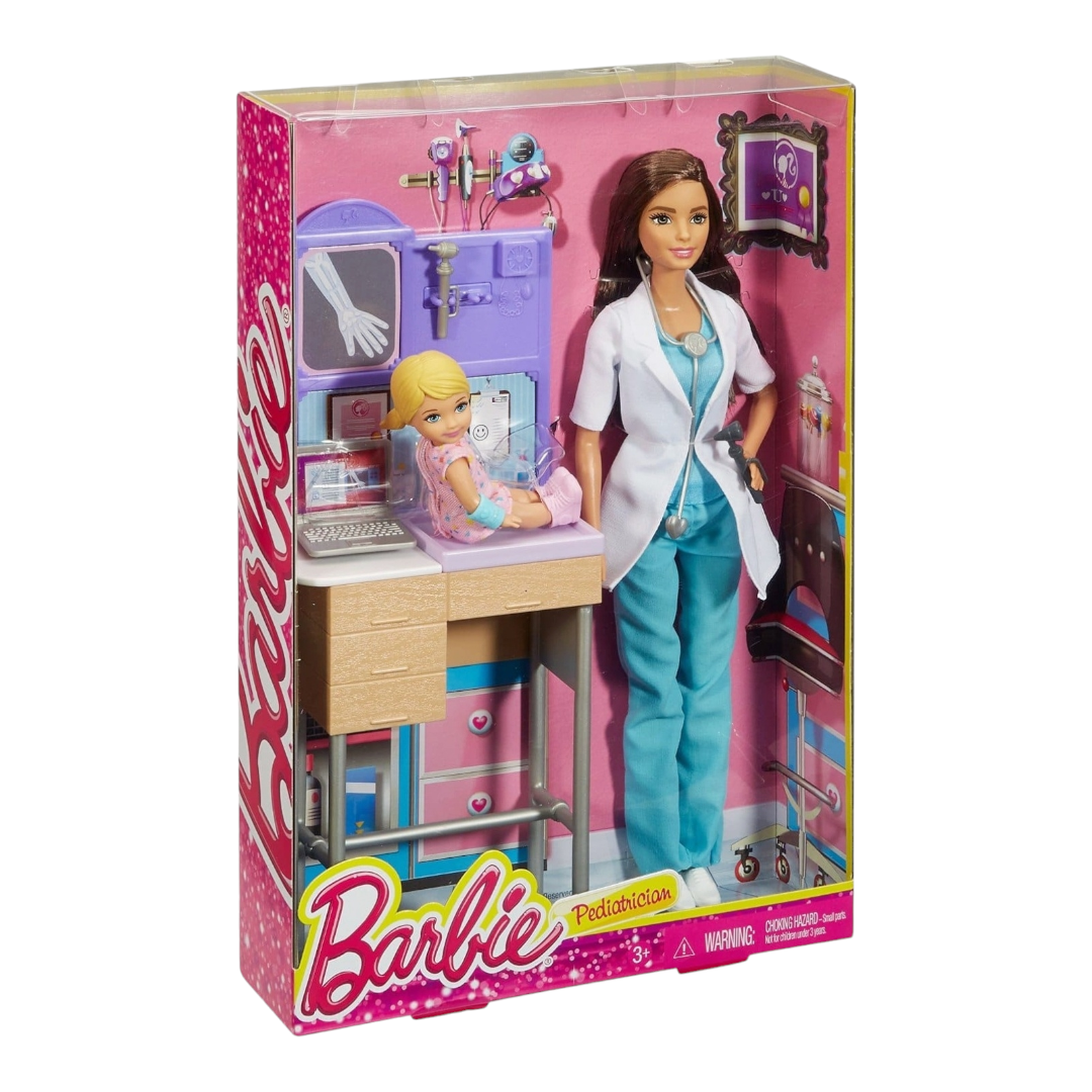 NIB *Barbie Careers "Pediatrician Playset" w/ toddler patient (2015) Mattell