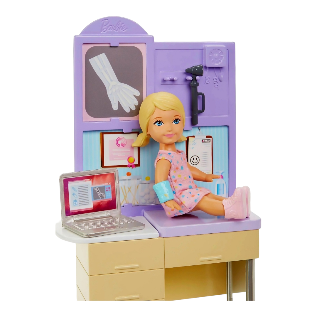 NIB *Barbie Careers "Pediatrician Playset" w/ toddler patient (2015) Mattell