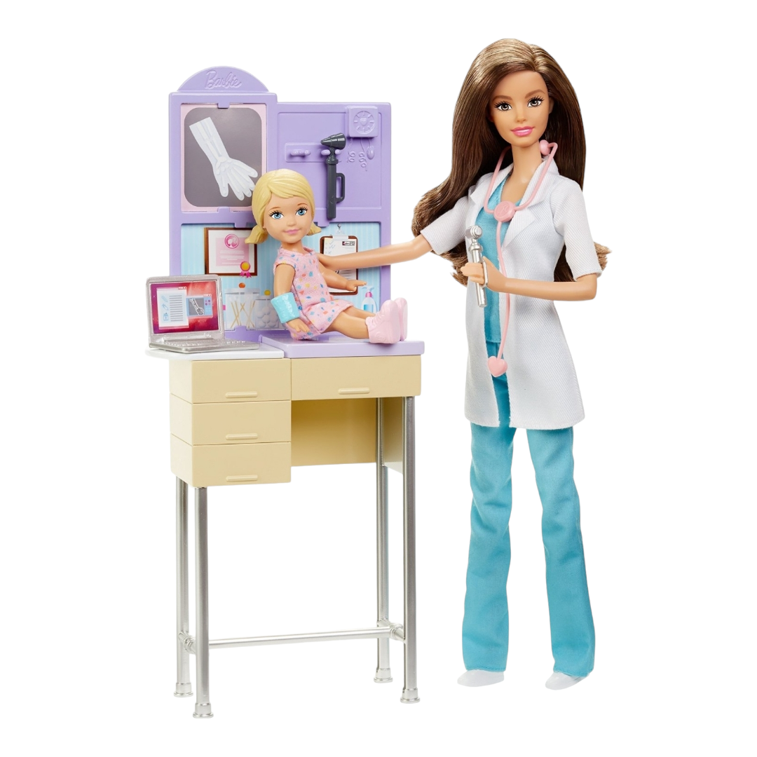 NIB *Barbie Careers "Pediatrician Playset" w/ toddler patient (2015) Mattell