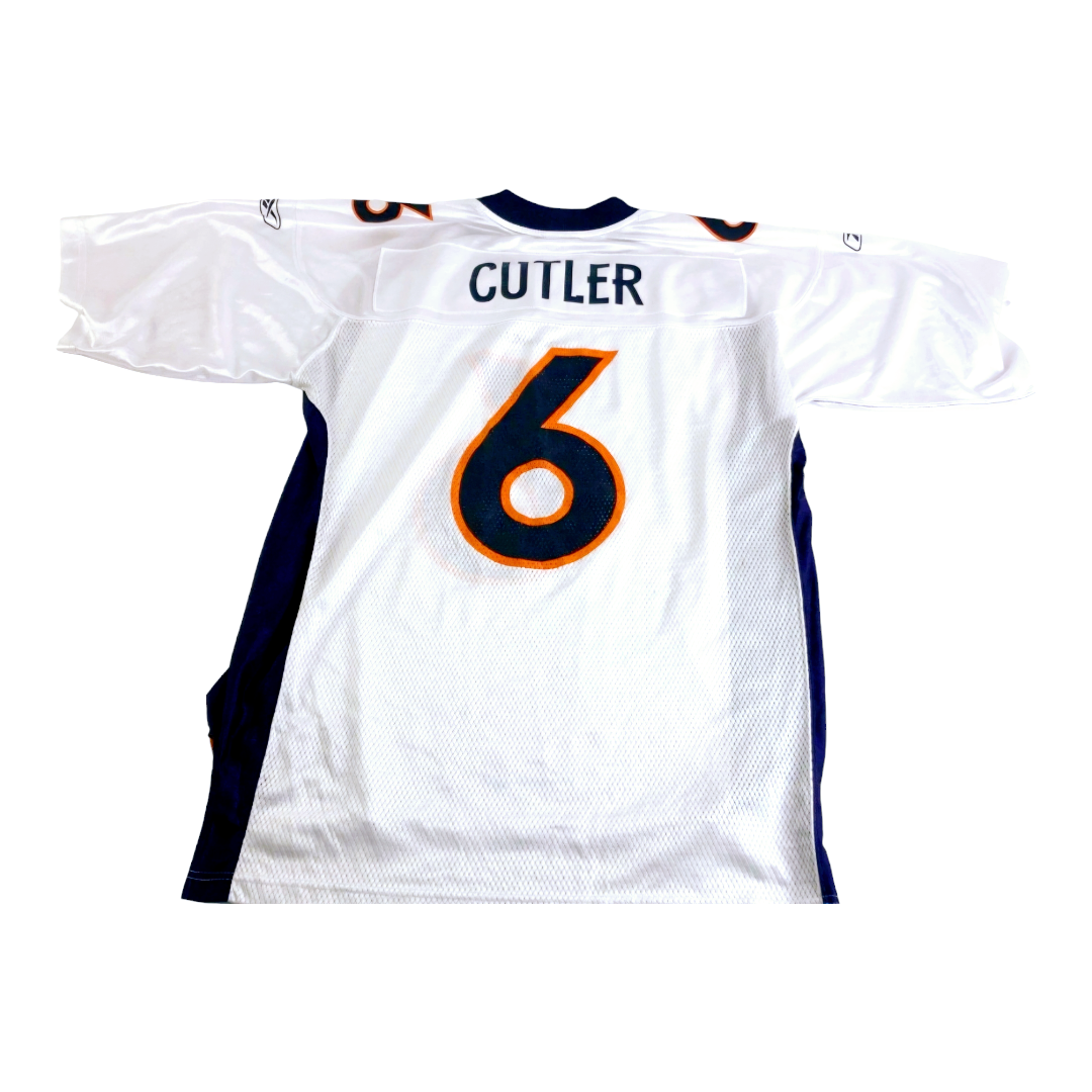 NFL *Denver Broncos "Jay CUTLER" #6 White Jersey (Sz L) On - Field Reebok