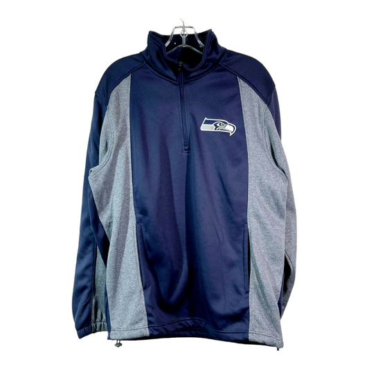 NFL *Seattle Seahawks 1/4 Zip Men's Pullover Sweatshirt (Sz L) Blue/Gray