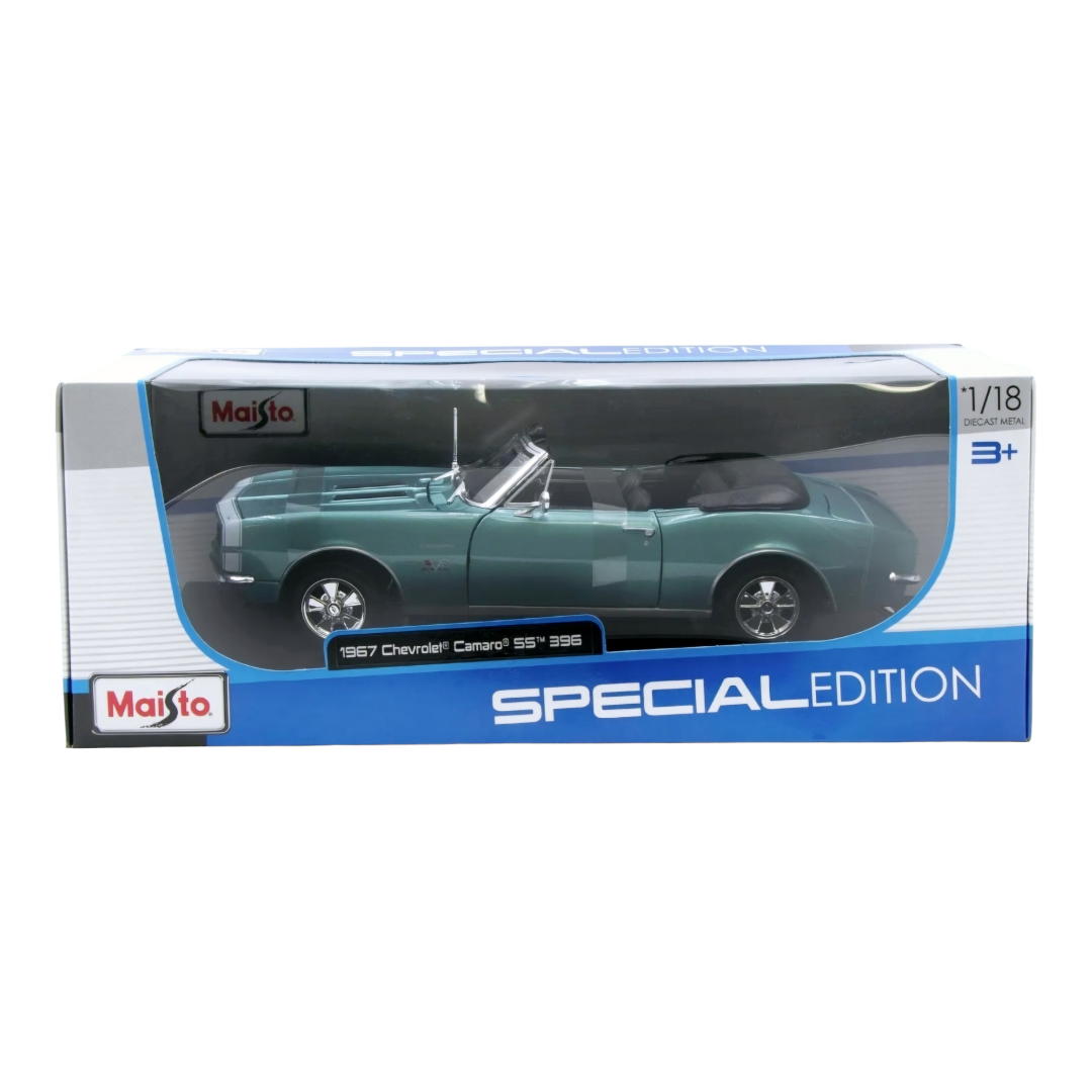 NIB *1967 Chevy Camaro SS 396 Convertible-Blue. Maisto Special Ed. 1/18 Scale