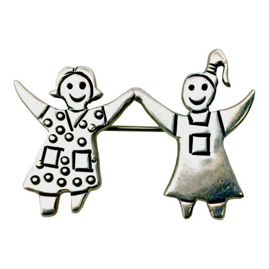 Sterling Silver: "Mother/Daughter" "Sister/Sister" "Best Friends" Brooch