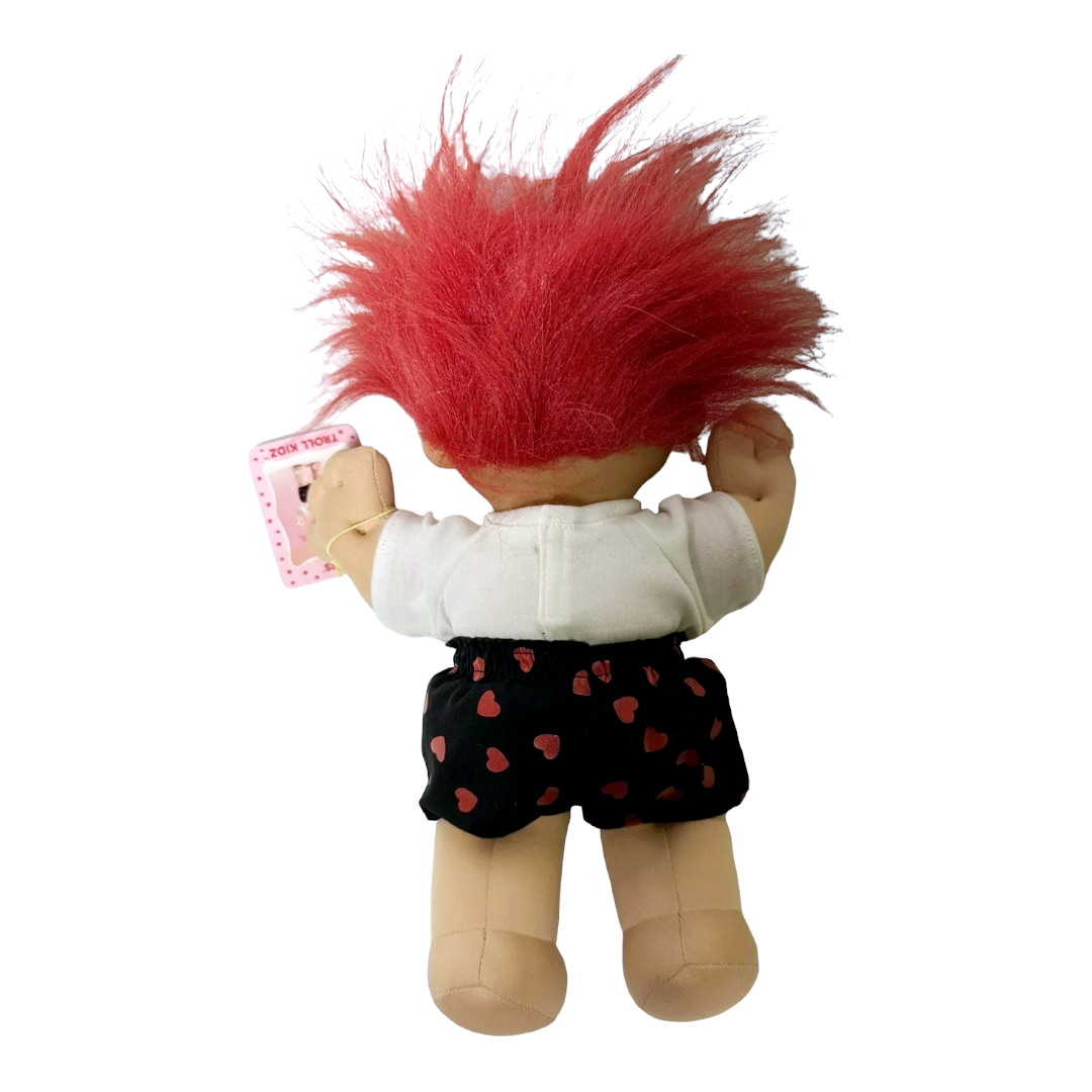 NWT *Russ Berrie Plush Troll  Doll (100% Huggable) Shirt 'Valentine' Soft Body 12" Vtg