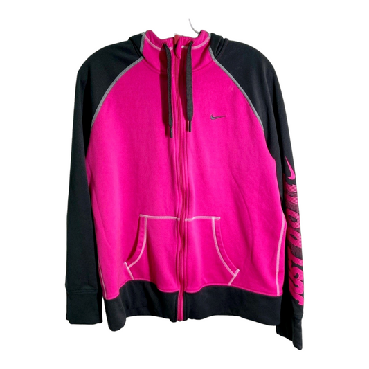 Nike *Neon Pink, Black & Grey "Just Do It" Therma-Fit Hoodie (Size XL)