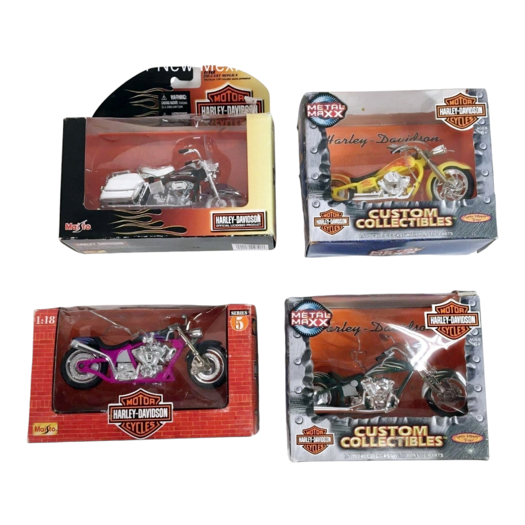 New *Four (4) Minature Maisto & Metal Maxx "Harley Davidson" Figures