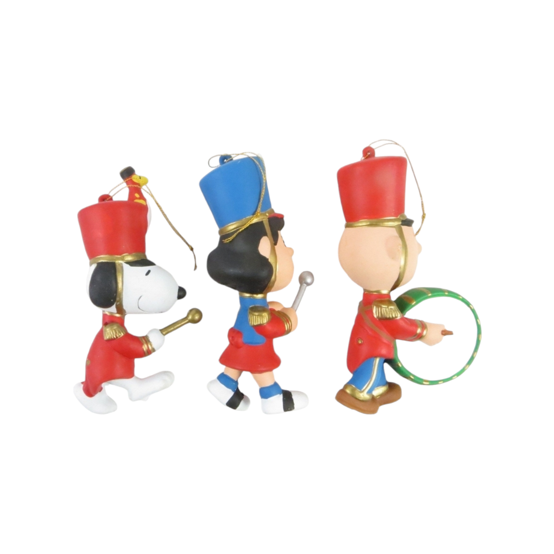 New *Vintage (3) Kurt Adler Peanut Christmas Ornaments: Snoopy, Lucy, Charlie Brown 1980's