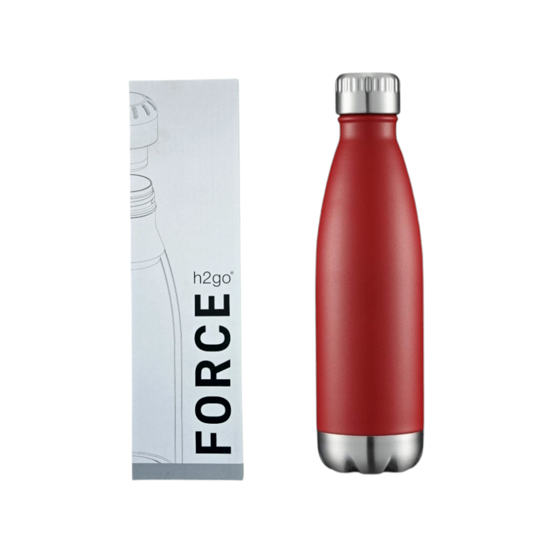 NIB *H2go Force RED 17oz Stainless Steel Water Bottle Insulated Hot/Cold