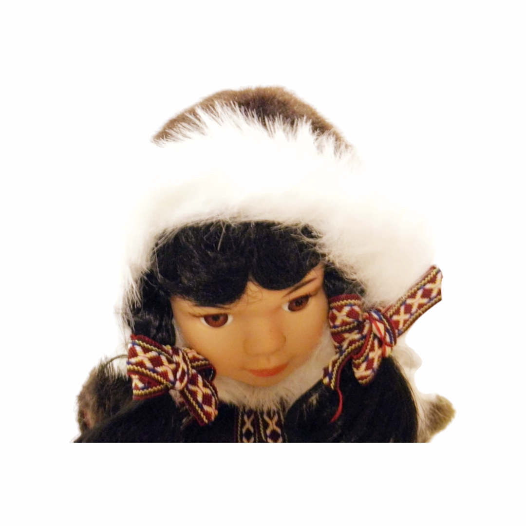 NWT *Alaskan Friends Traditional Alaskan Eskimo 13" Doll w/ Dark Fur Parka