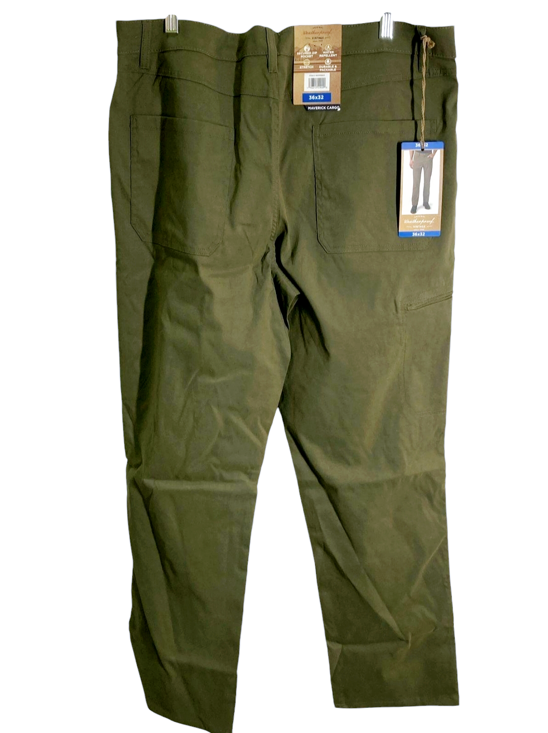 NWT *Weatherproof Vintage Men's Maverick Cargo Green Pant (36x32)