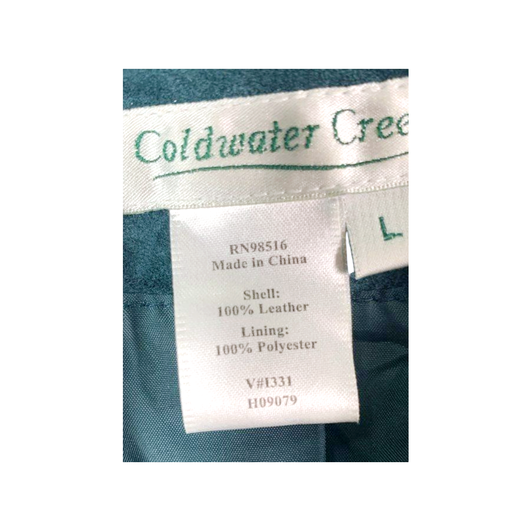 Beautiful *Coldwater Creek Aqua Blue Suede Jacket (sz L) Zips Closed #RN98516