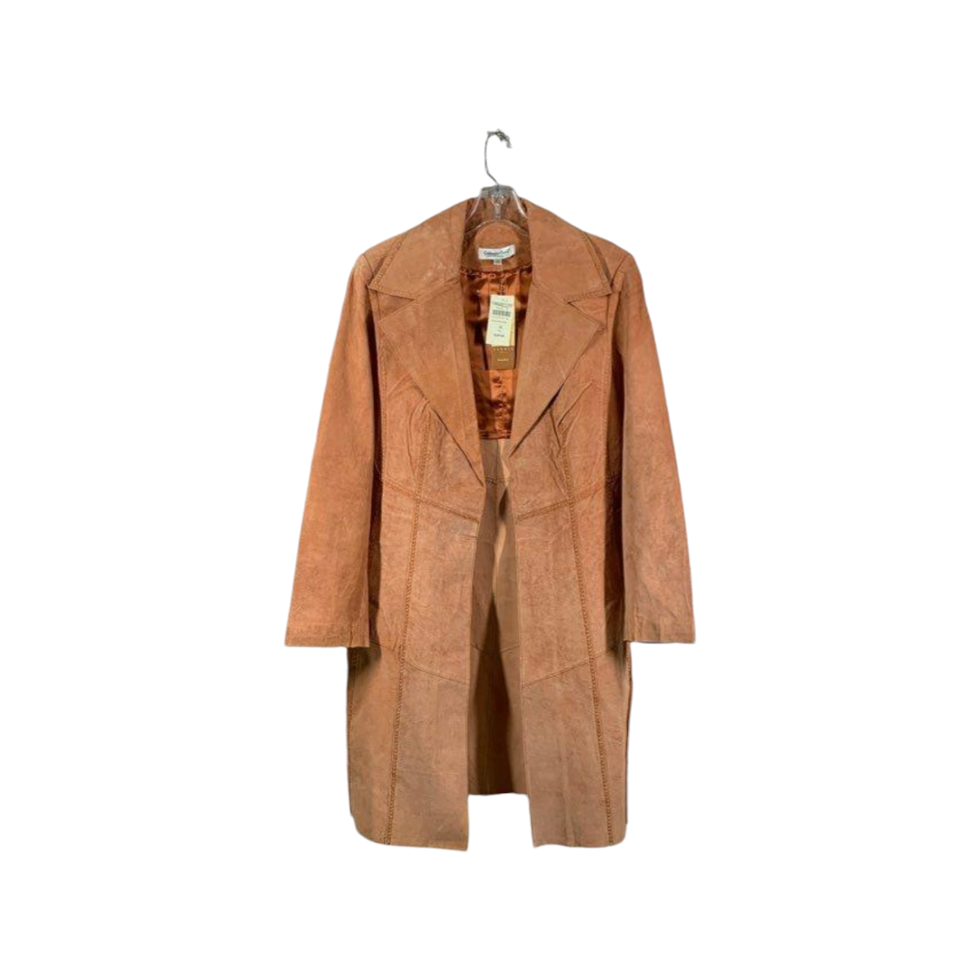 NWT *Women's Coldwater Creek Terracotta Leather/Suede Duster Coat (16)