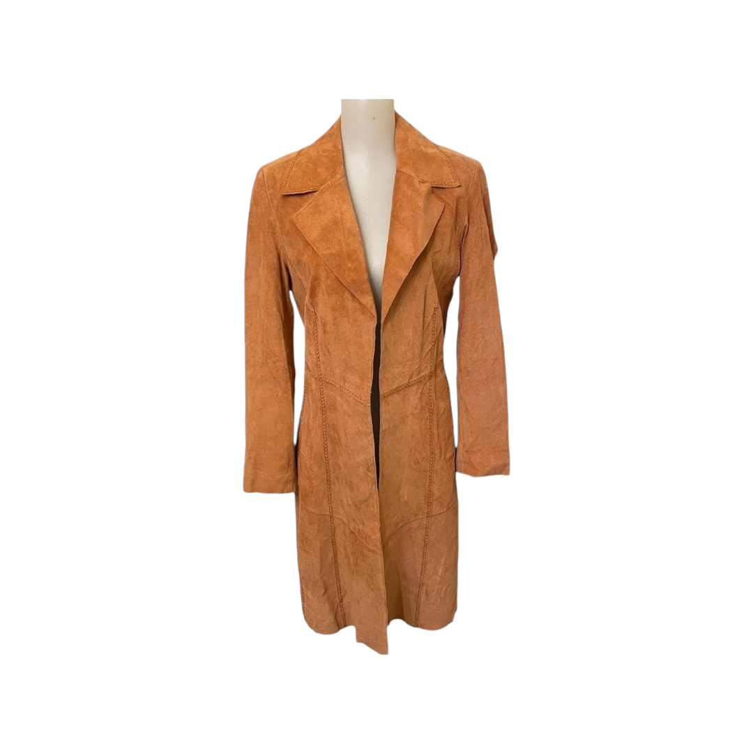 NWT *Women's Coldwater Creek Terracotta Leather/Suede Duster Coat (16)