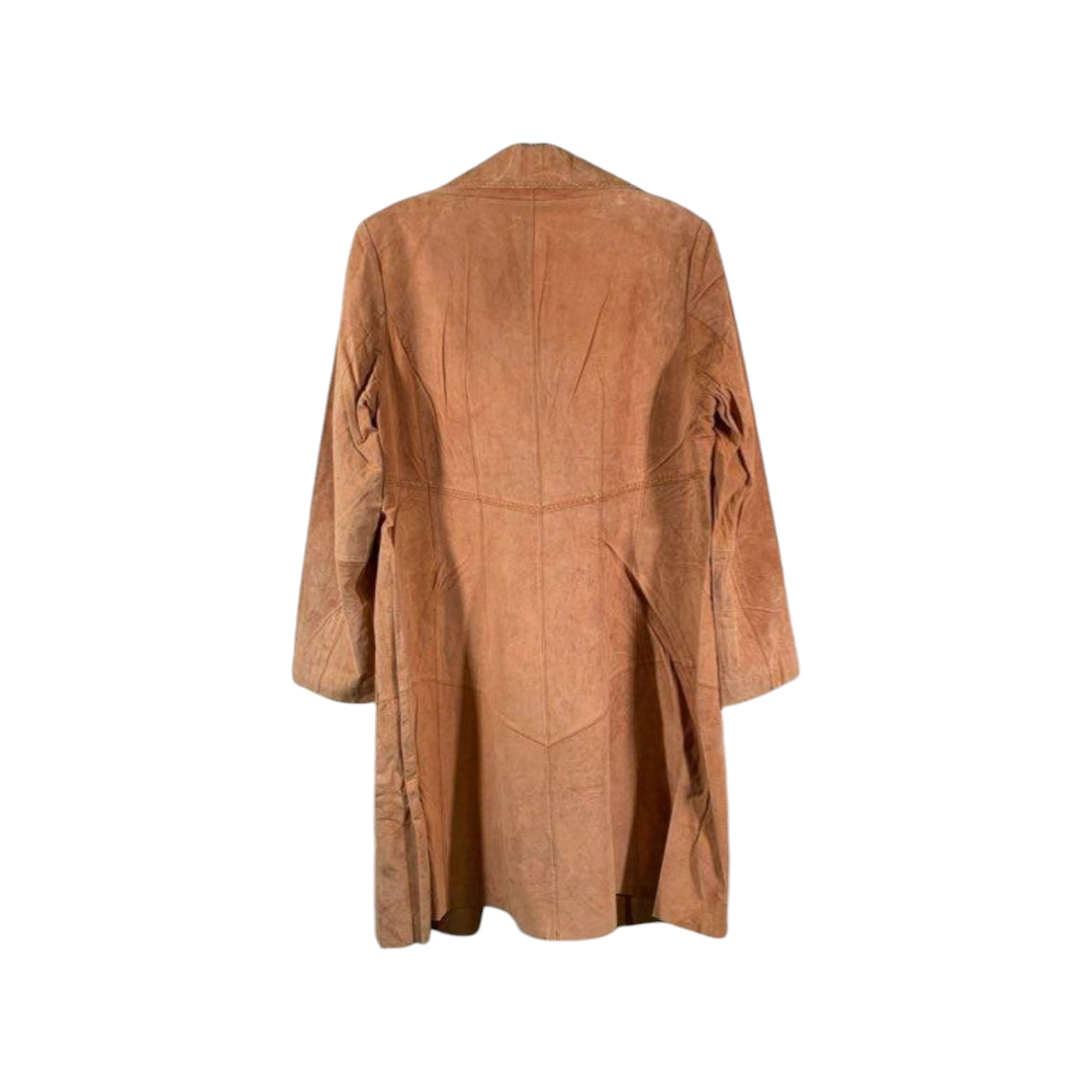 NWT *Women's Coldwater Creek Terracotta Leather/Suede Duster Coat (16)