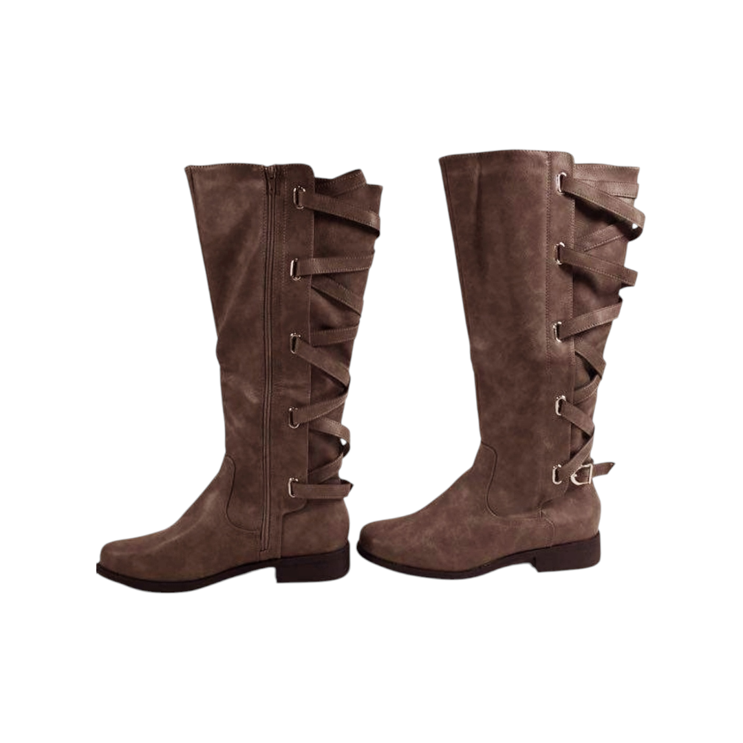 NIB *ZBY Women's Lace Up Knee High Brown Winter Combat Boots (Size 10)