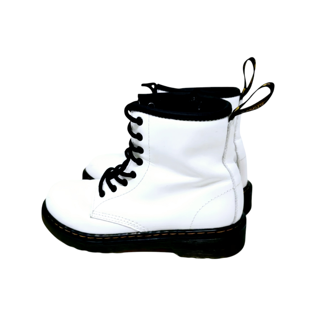 Doc Dr. Martens *1460 Soft 8-Eye White Leather Side-Zip Women's Boot (4M)