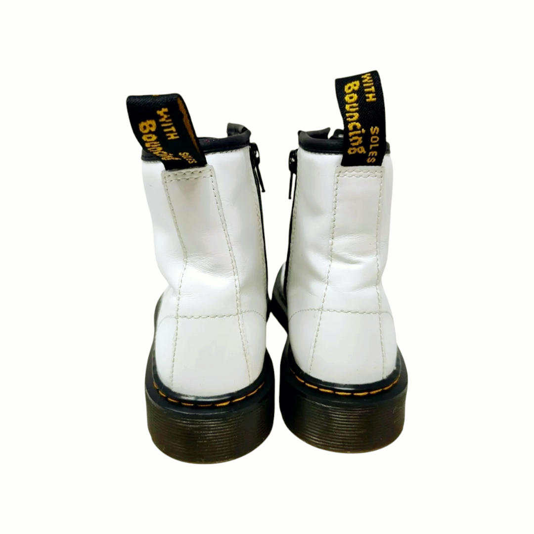 Doc Dr. Martens *1460 Soft 8-Eye White Leather Side-Zip Women's Boot (4M)