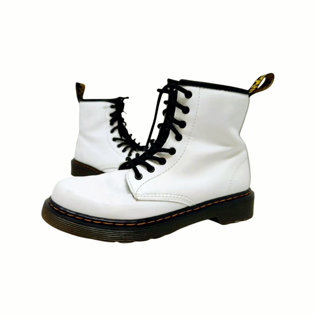 Doc Dr. Martens *1460 Soft 8-Eye White Leather Side-Zip Women's Boot (4M)