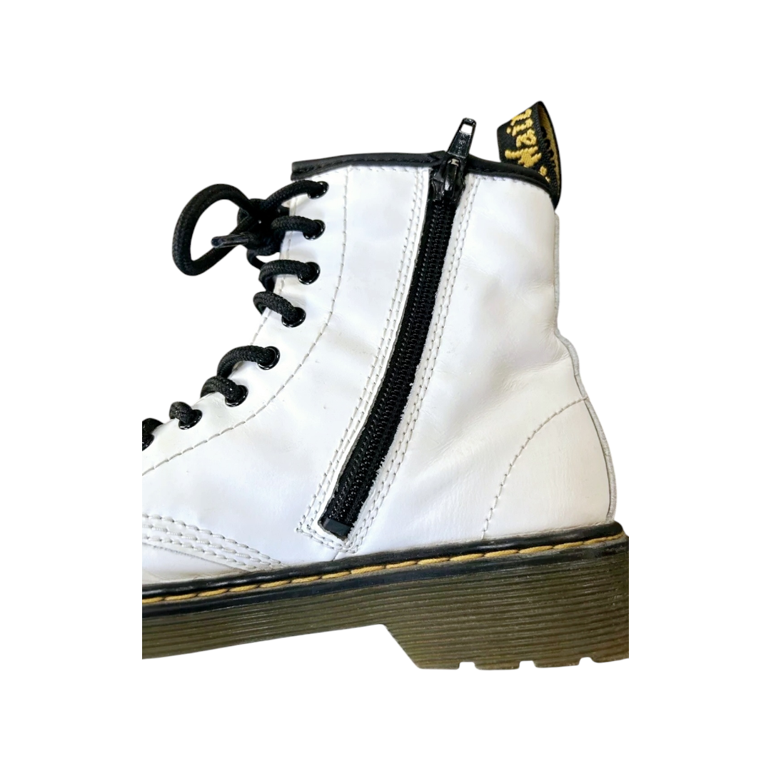 Doc Dr. Martens *1460 Soft 8-Eye White Leather Side-Zip Women's Boot (4M)