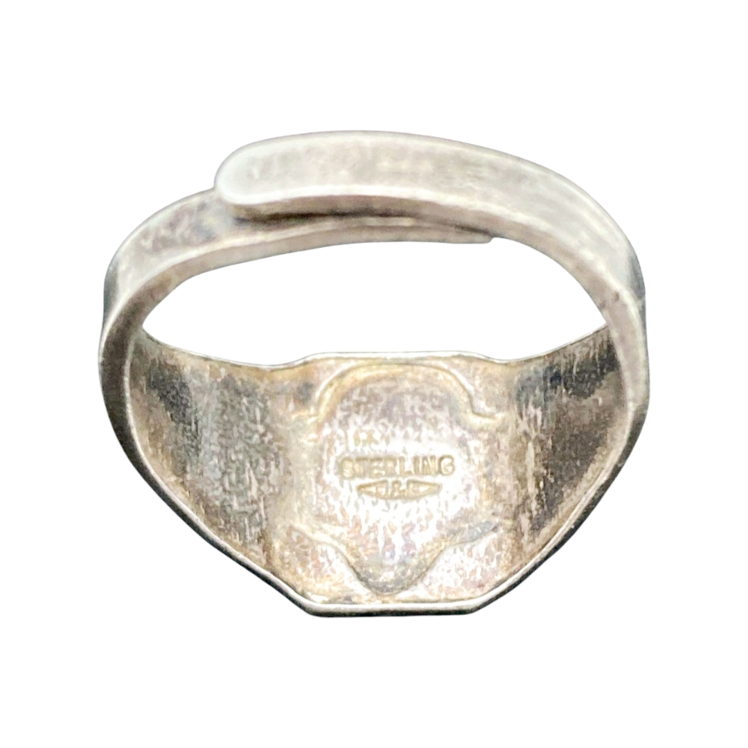 Sterling Silver *Girl Scout Eagle 1920s America Signet Ring w/ Open Sizing .925 (3-8)