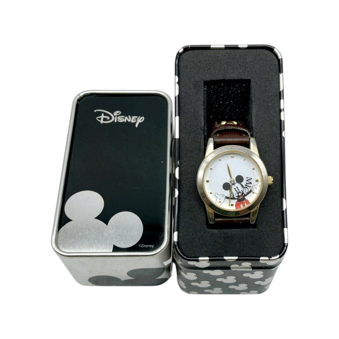 Disney Mickey Mouse 27mm Watch w/ Brown Leather Wrist Band #MCK373