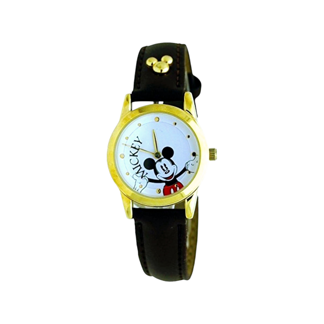 Disney Mickey Mouse 27mm Watch w/ Brown Leather Wrist Band #MCK373