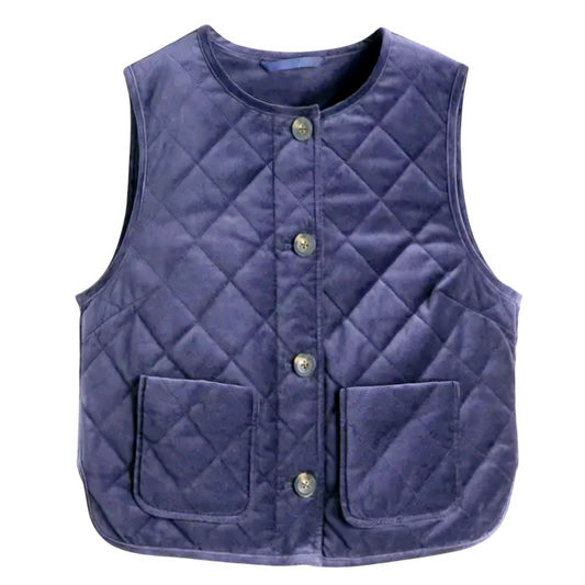 Amazing *Boden: Dark Navy Quilted Pattern Vest Button-Up Pockets (Size 20/22)