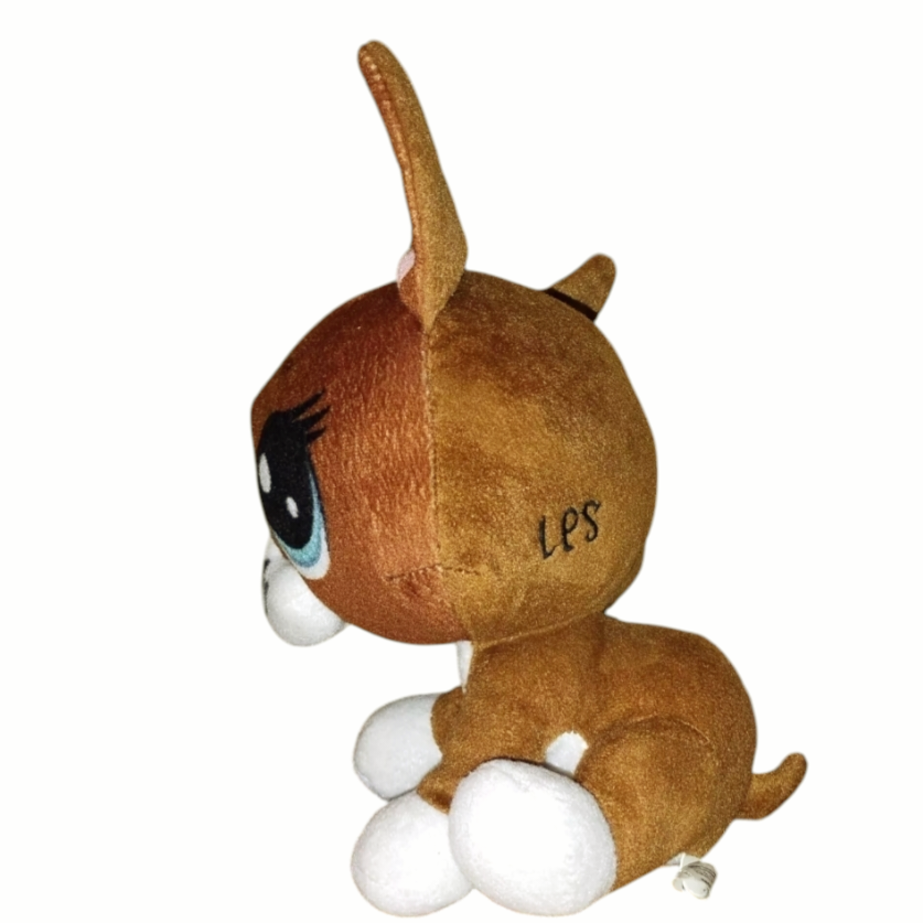 Two (2) Littlest Pet Shop Plushies: Brown Dog "Roxie McTerrior" & Sassiest Penquin