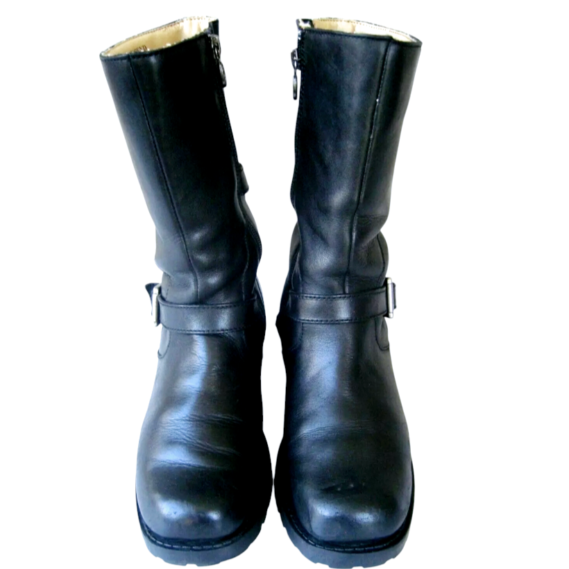 Harley-Davidson Women's Black Motorcycle Zipper Addison Boots (sz 8.5) #84174