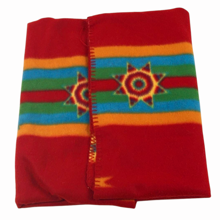 Great *St. Labre Indian School Ashland, Montana Red Fleece Throw Blanket (48" x 35")